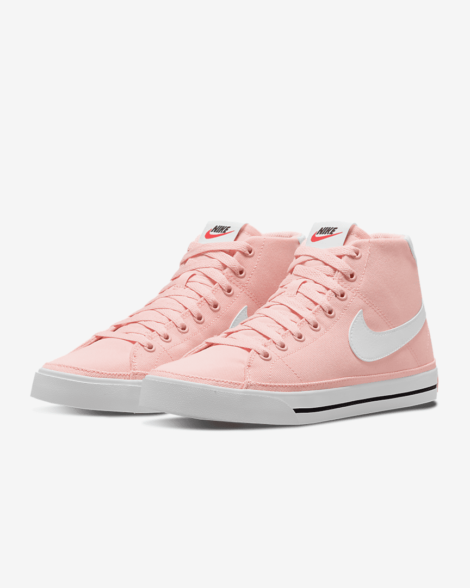 کتانی زنانه نایکی لگسی صورتی AALLBOX Nike Court Legacy Canvas Mid