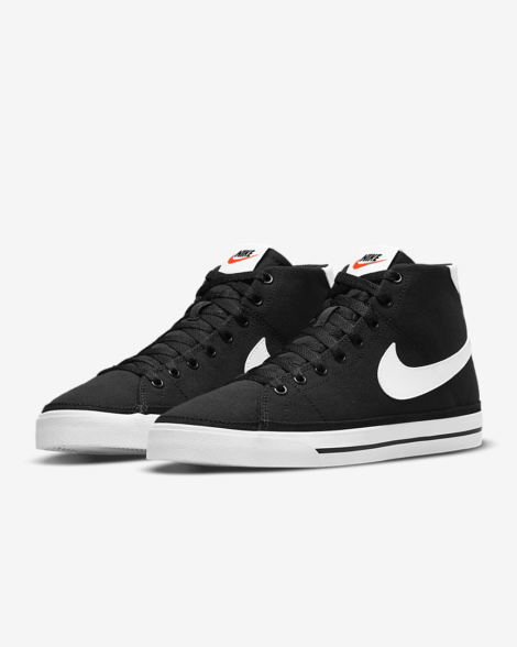 کتانی زنانه نایکی لگسی مشکی AALLBOX Nike Court Legacy Canvas Mid