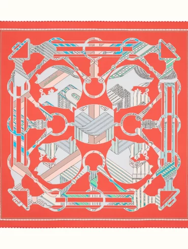 روسری هرمس | Tatersale en Zigzag Double Face Scarf 90