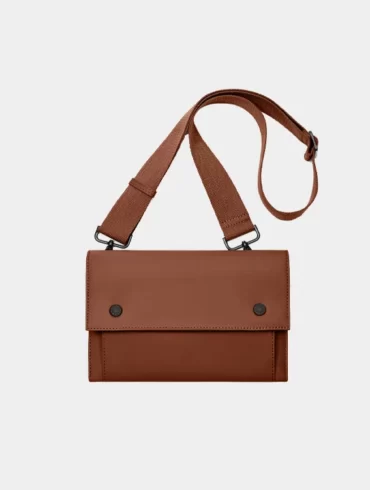 خرید اینترنتی کیف مردانه زارا zara rubberised قهوه ای aallbox