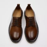 کفش مردانه چرمی زارا قهوه-ای ZARA Chunky Sole Derby aallbox