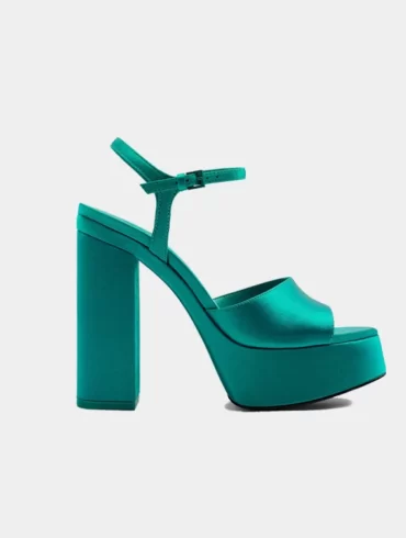 کفش پاشنه بلند زارا آبی فیروزه ای zara