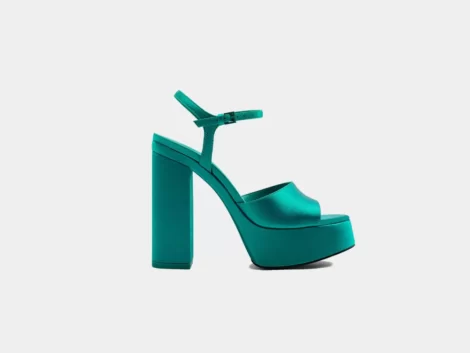کفش پاشنه بلند زارا آبی فیروزه ای zara