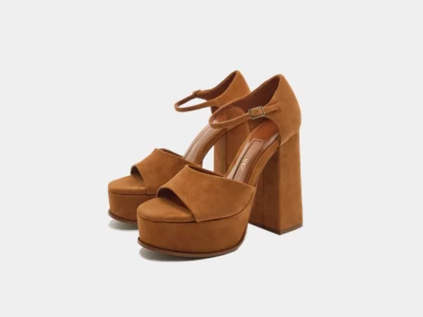 کفش پاشنه بلند زارا قهوه ای zara