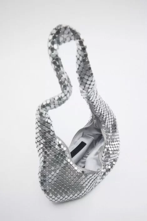 کیف زنانه زارا متالیک مش zara metallic mesh 2