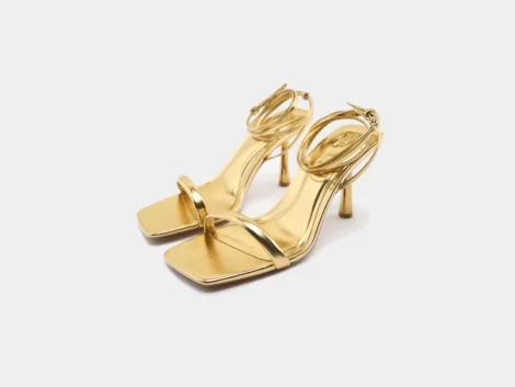 کفش پاشنه بلند زارا طلایی zara
