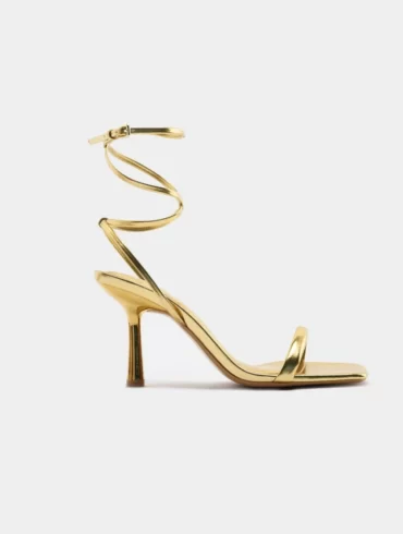 کفش پاشنه بلند زارا طلایی zara